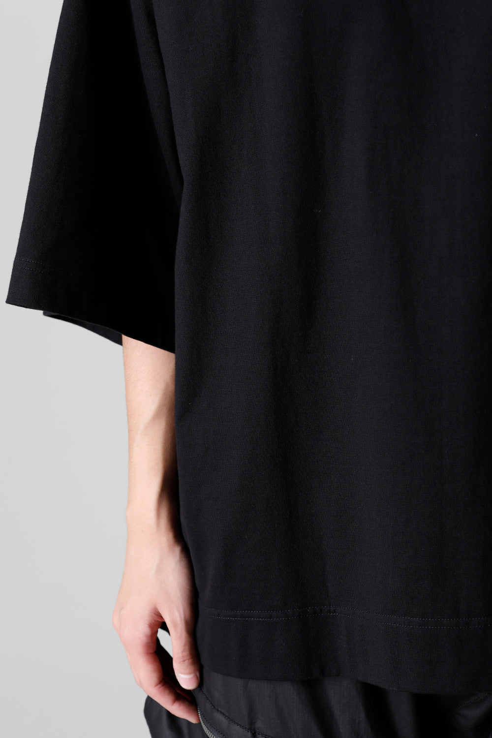 Crop Wide Short sleeve T-shirts Black