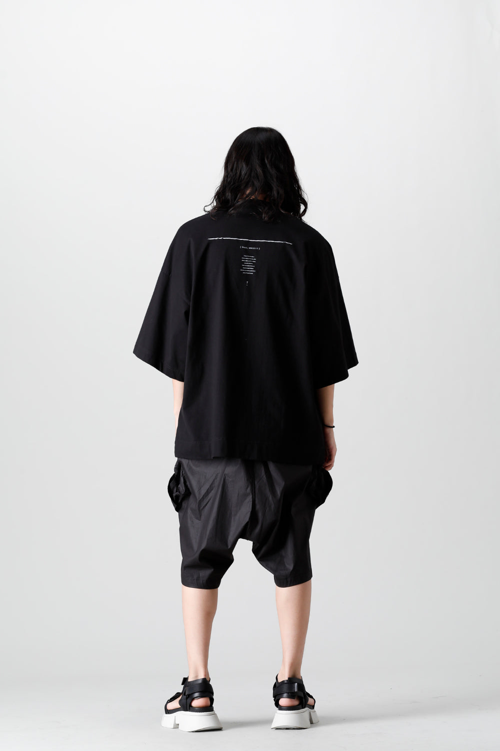 Crop Wide Short sleeve T-shirts Black