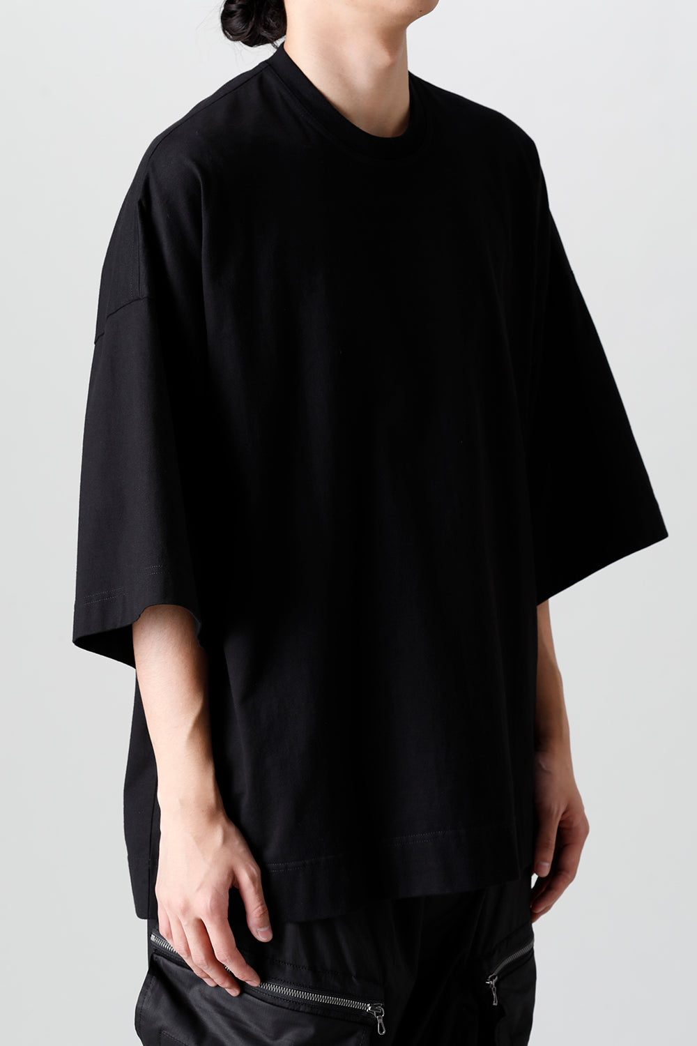 Crop Wide Short sleeve T-shirts Black