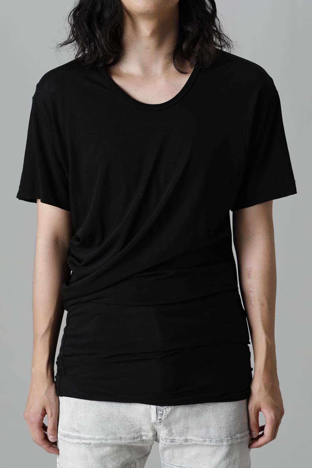 Cotton Cupro Jersey Drape Cutsewn Black