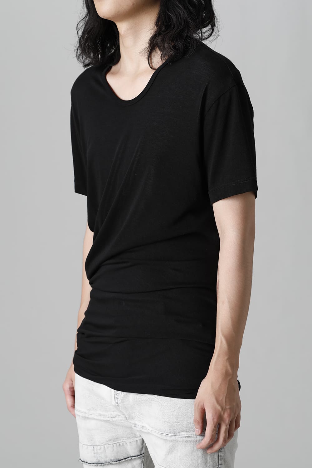 Cotton Cupro Jersey Drape Cutsewn Black