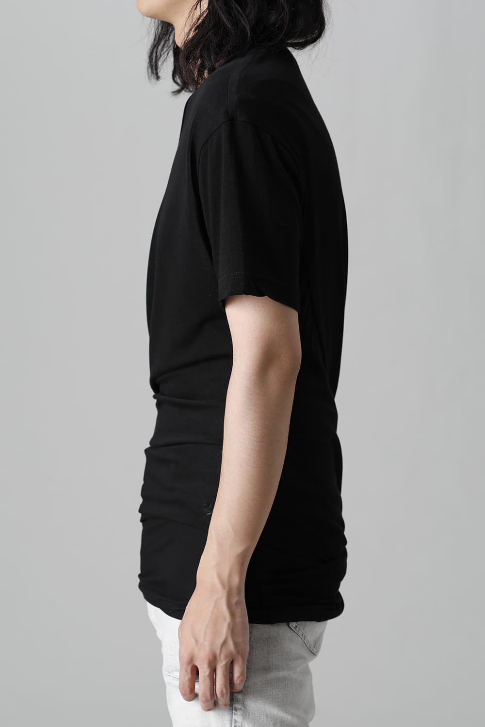 Cotton Cupro Jersey Drape Cutsewn Black