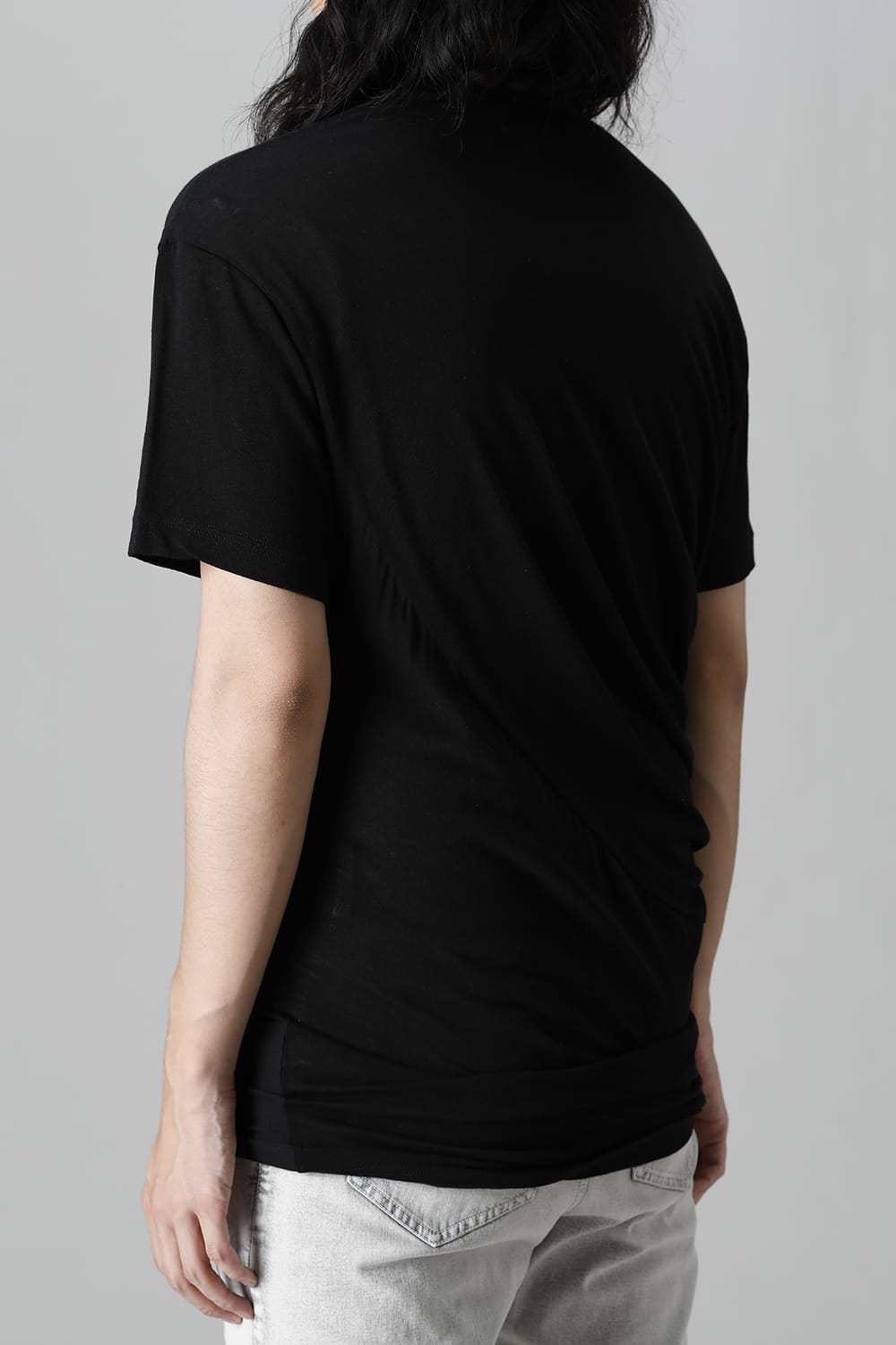 Cotton Cupro Jersey Drape Cutsewn Black