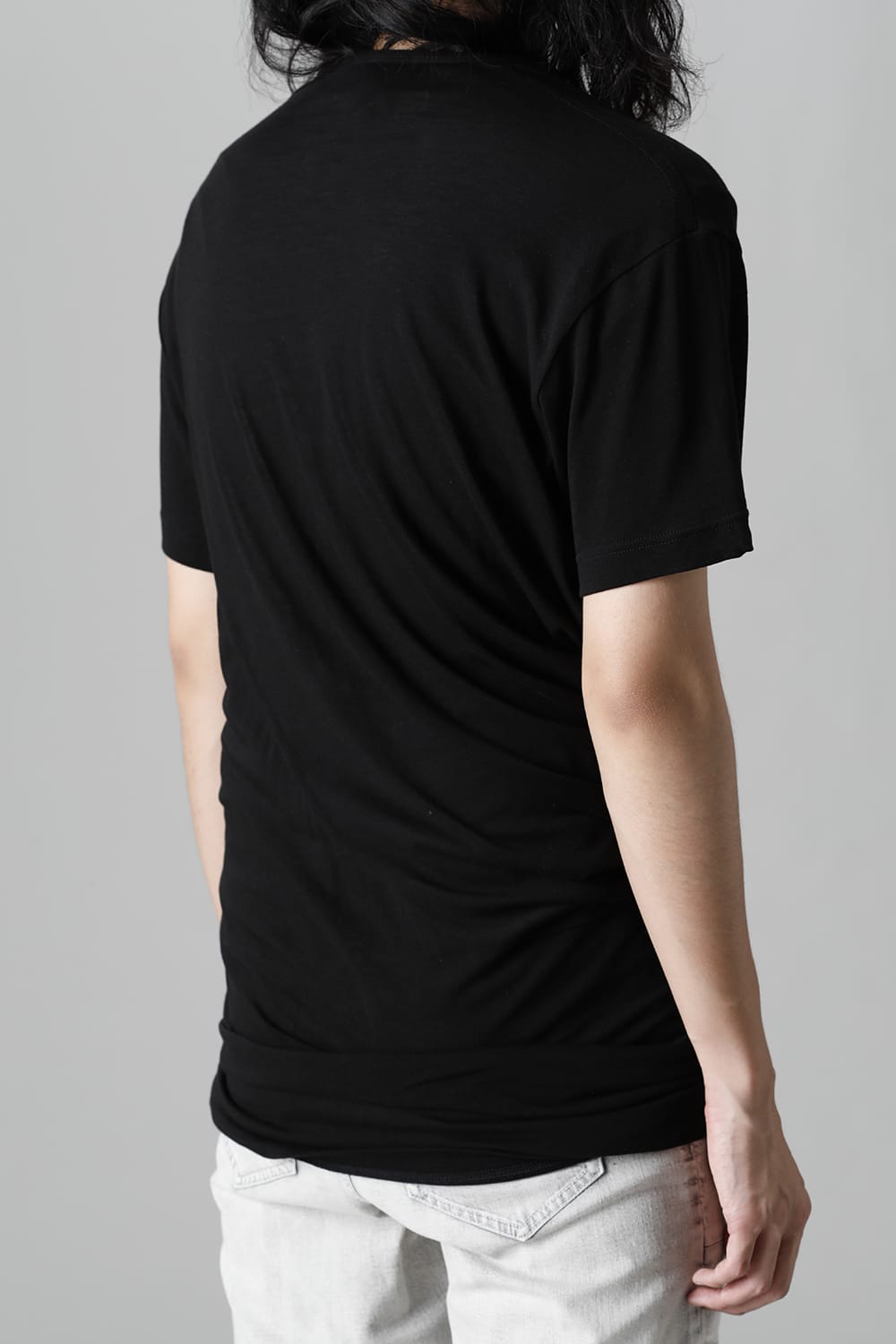 Cotton Cupro Jersey Drape Cutsewn Black