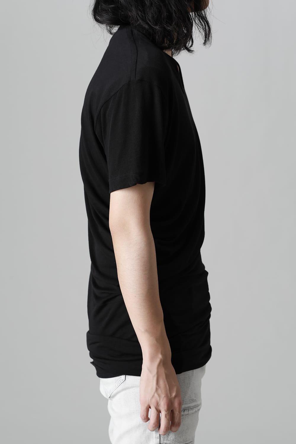 Cotton Cupro Jersey Drape Cutsewn Black