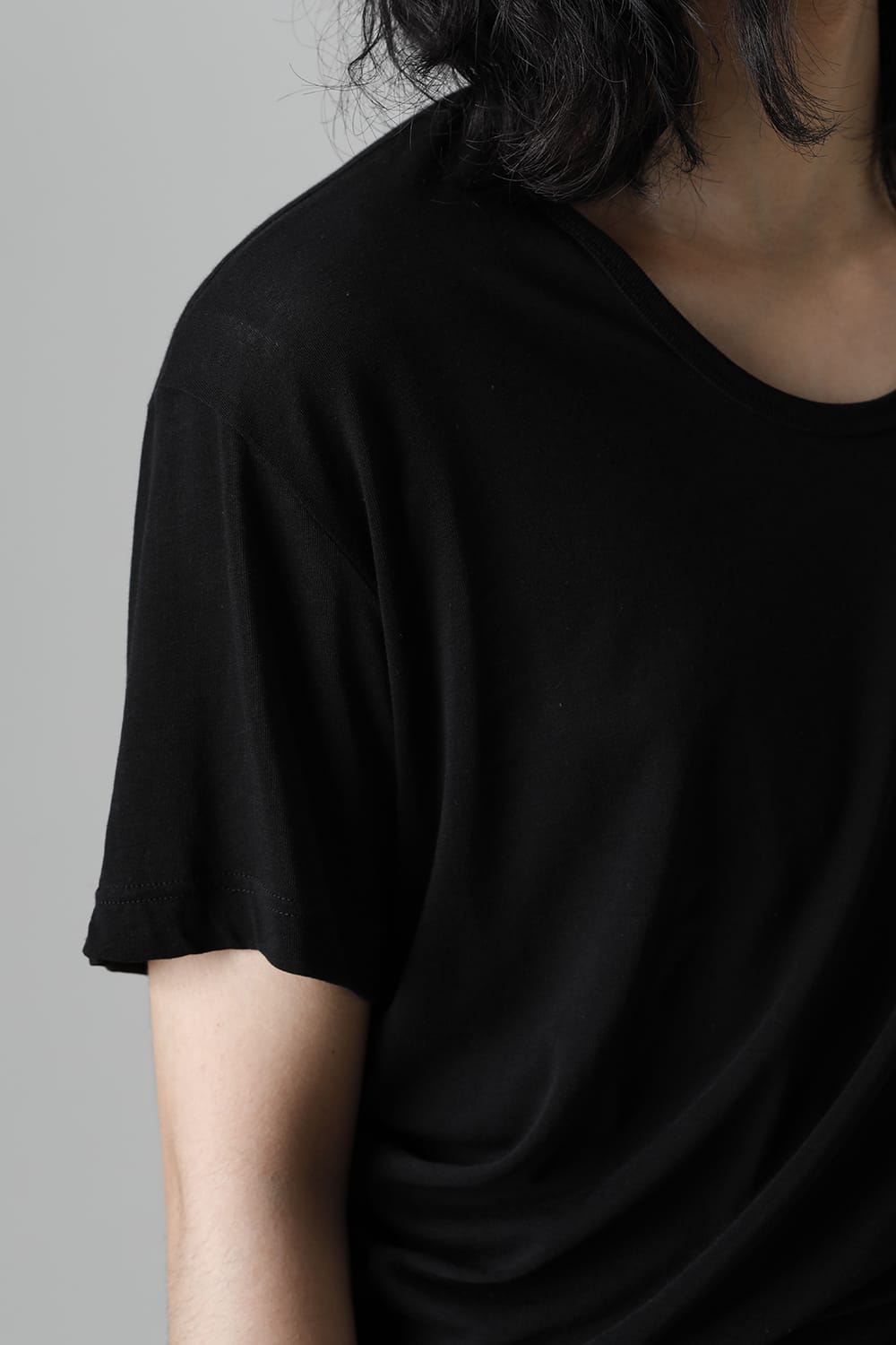 Cotton Cupro Jersey Drape Cutsewn Black