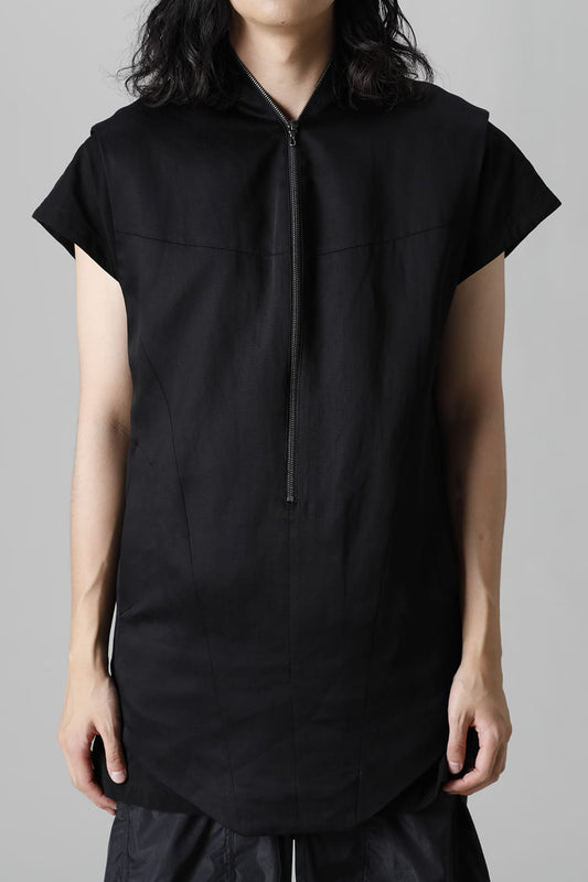 サテン ジャカード ベスト ブラック