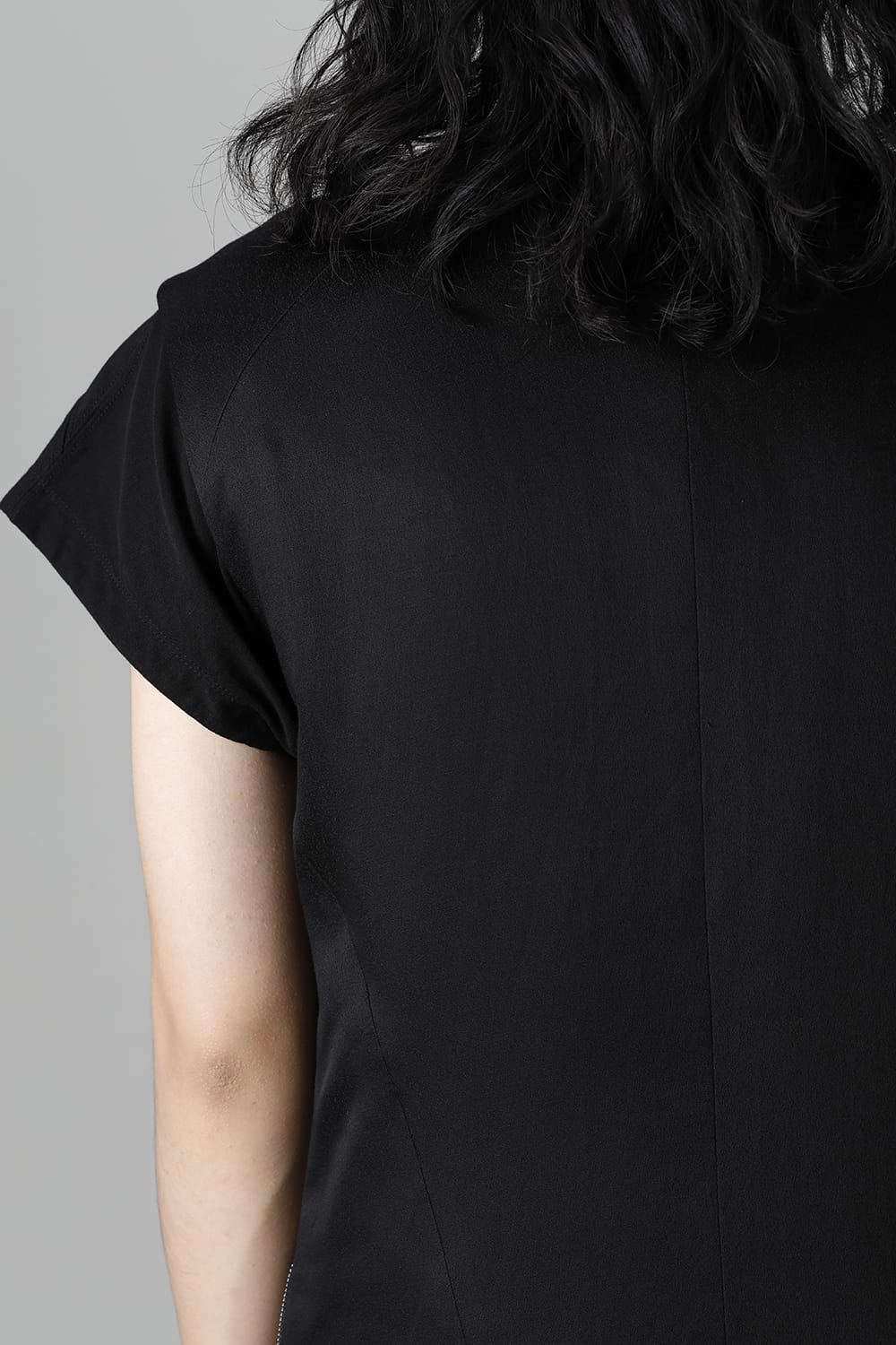 Satin jacquard Vest Black