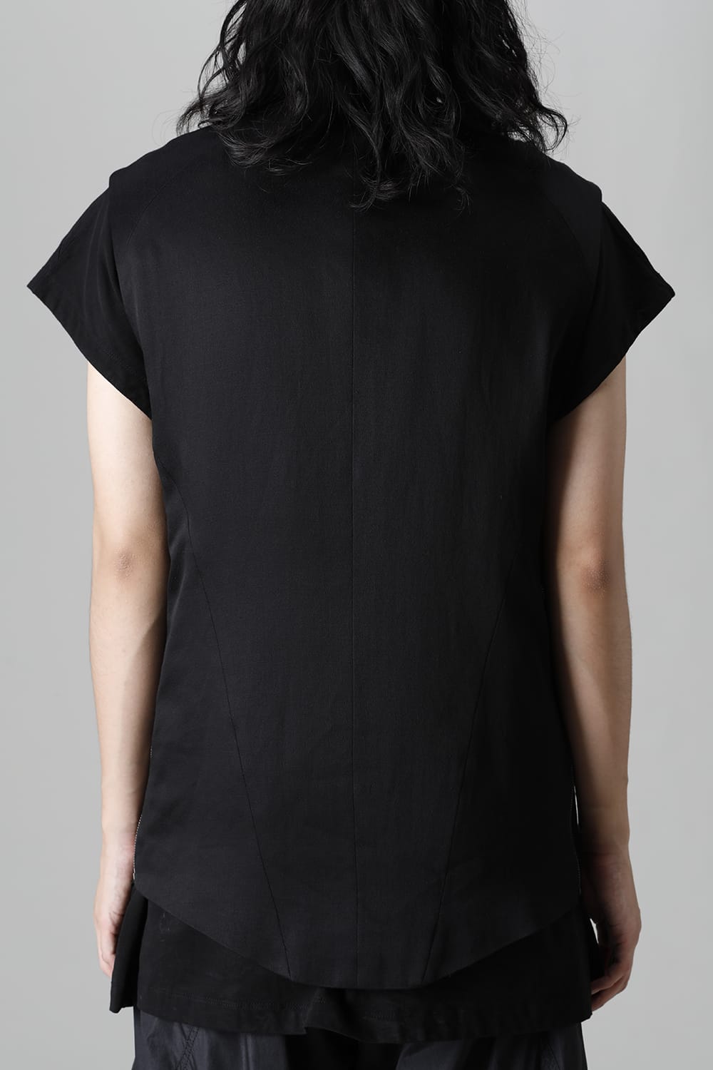 Satin jacquard Vest Black