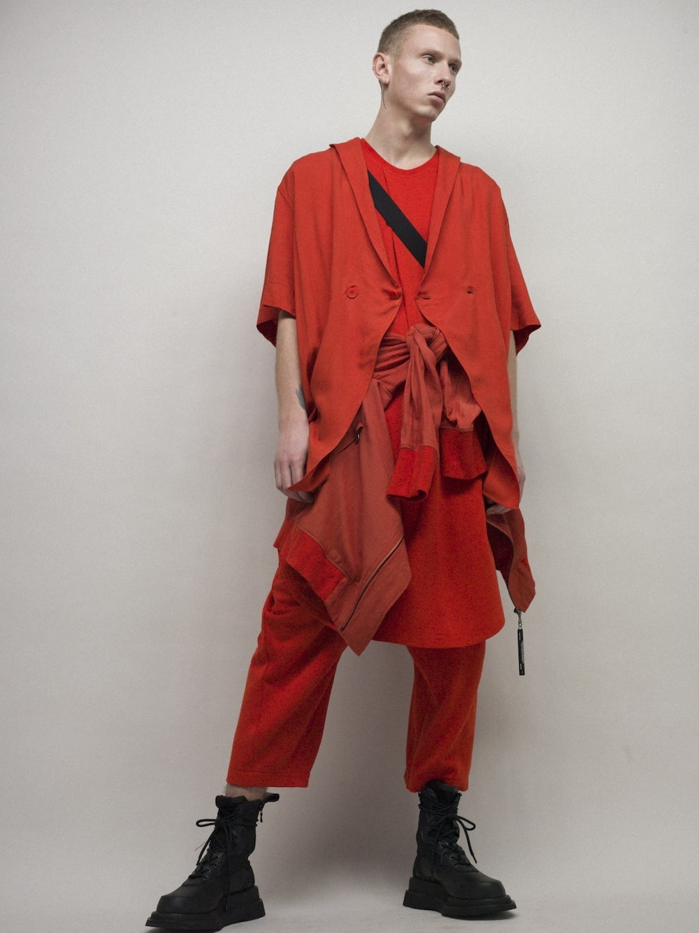 LOZENGE COLLAR SHIRT Orange