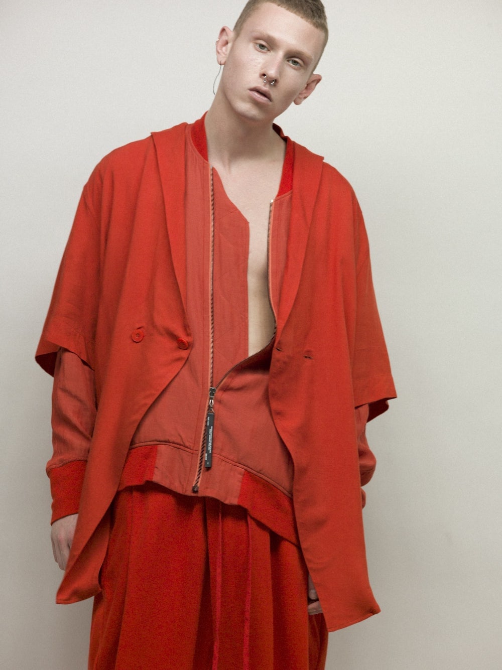 LOZENGE COLLAR SHIRT Orange