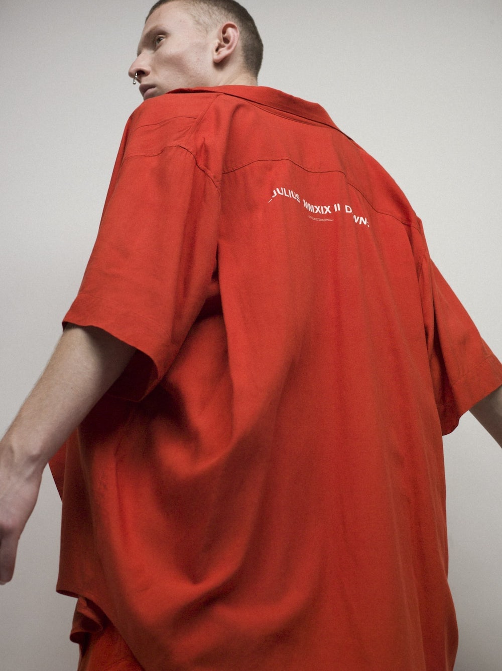 LOZENGE COLLAR SHIRT Orange