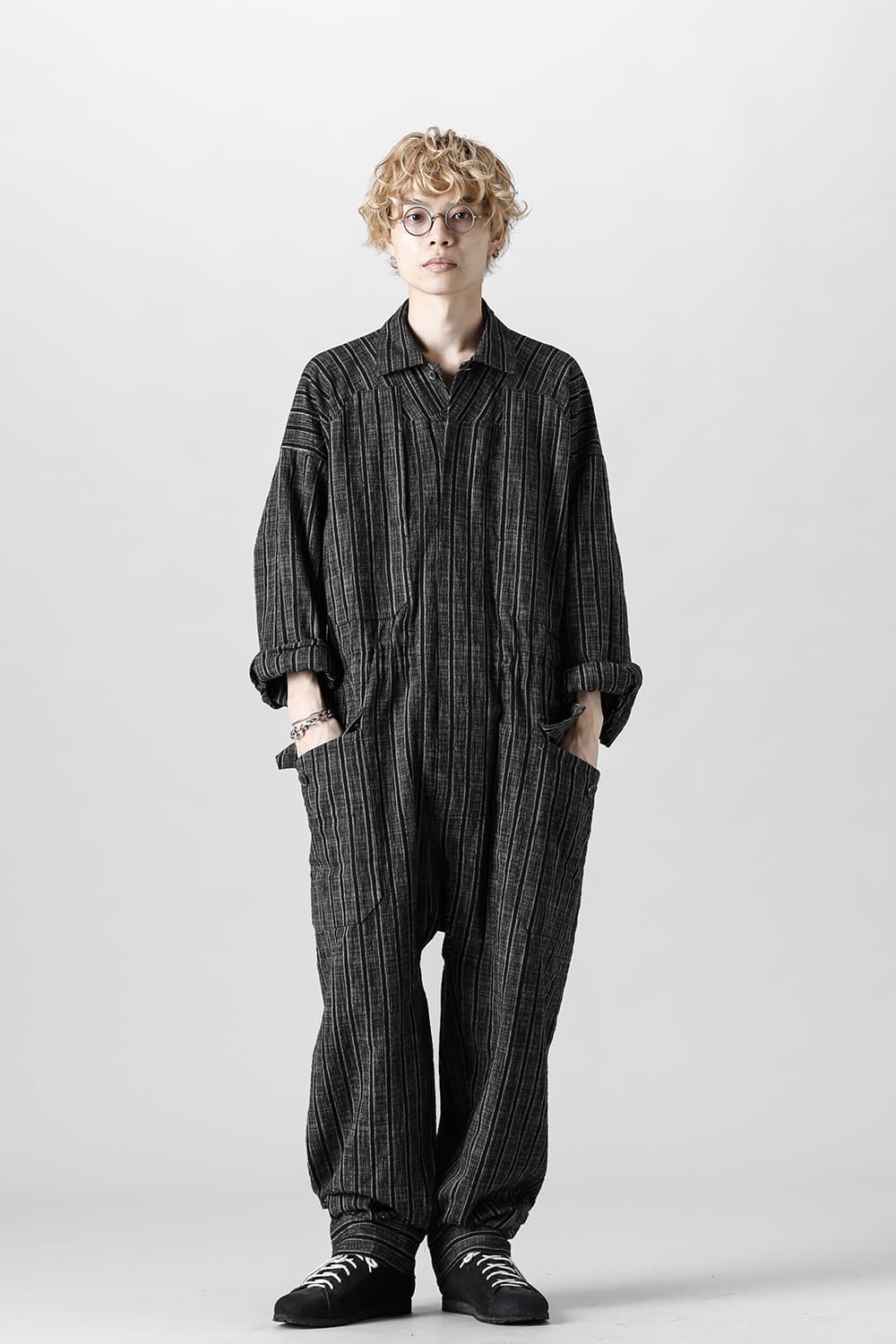 JUMP SUIT #10 STRIPE COTTON CLOTH