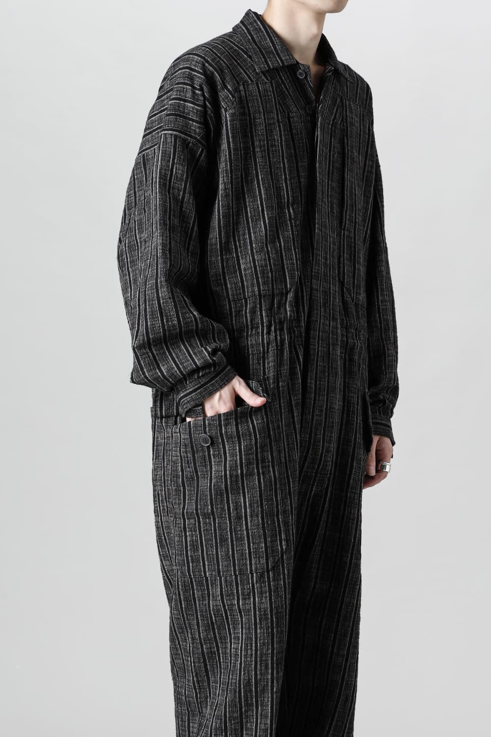 JUMP SUIT #10 STRIPE COTTON CLOTH