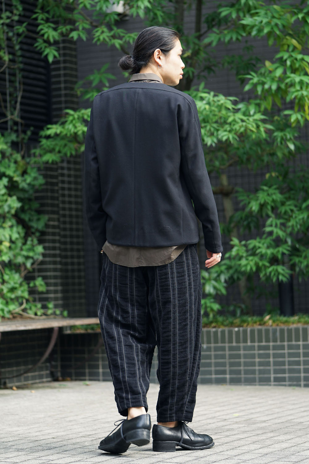Cropped Pants Wool/ Cotton Stripe
