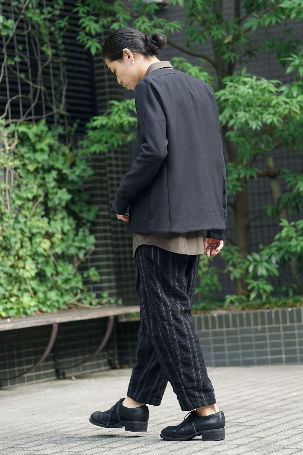 Cropped Pants Wool/ Cotton Stripe