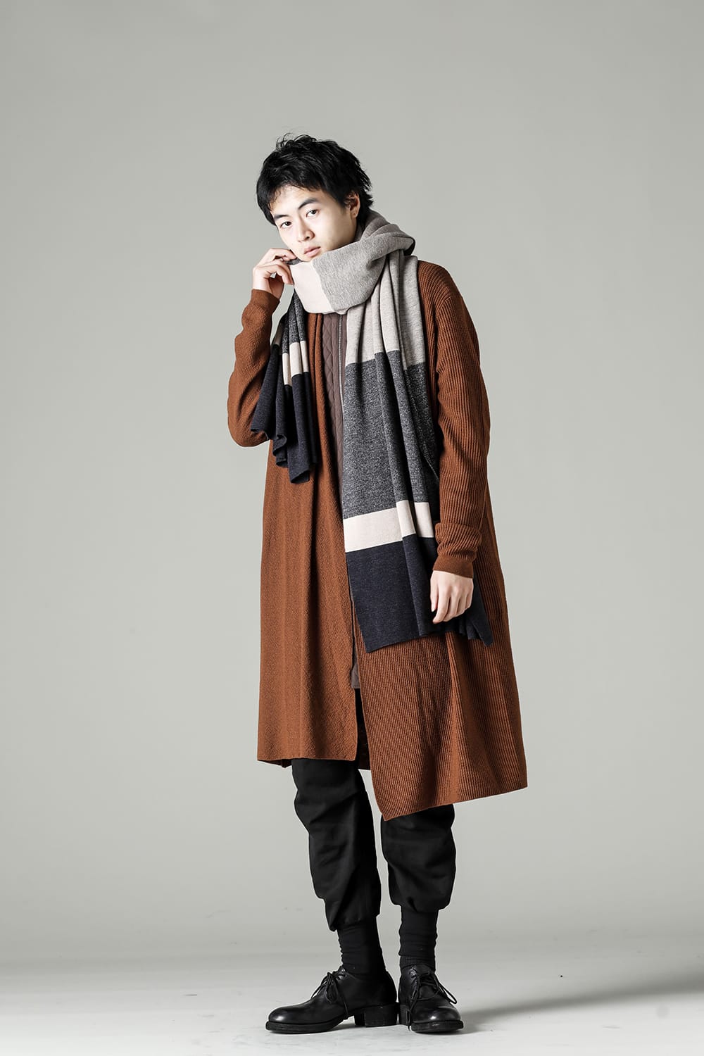 Jacquard stole merino wool