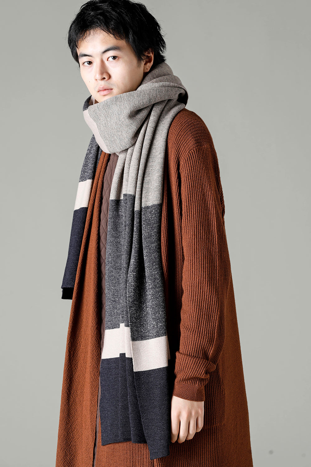 Jacquard stole merino wool