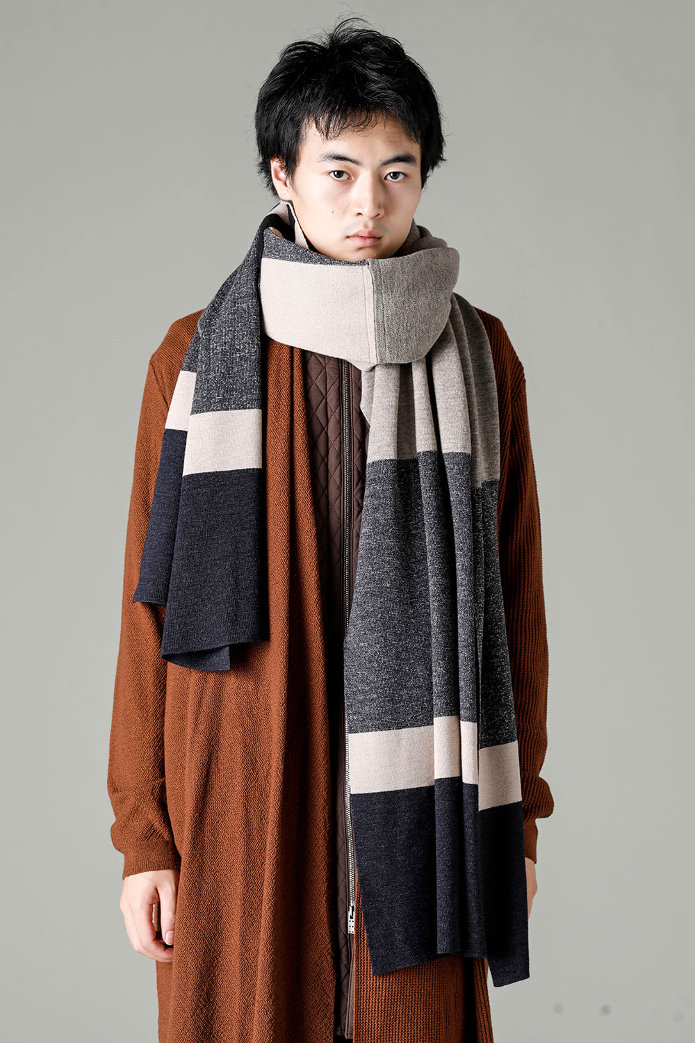 Jacquard stole merino wool