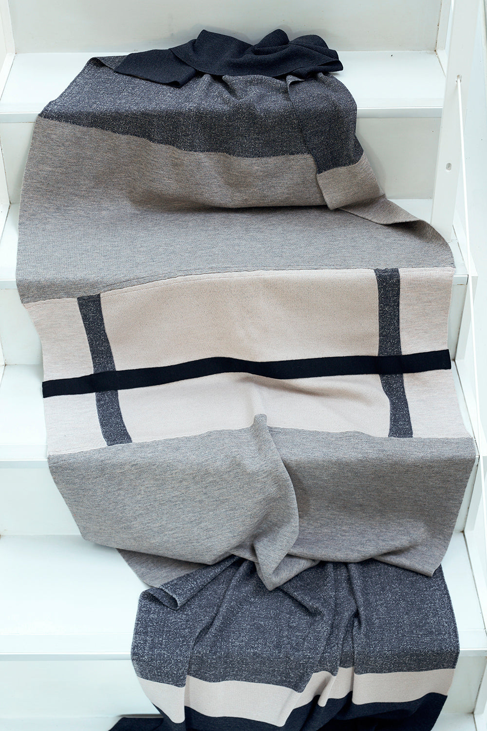 Jacquard stole merino wool