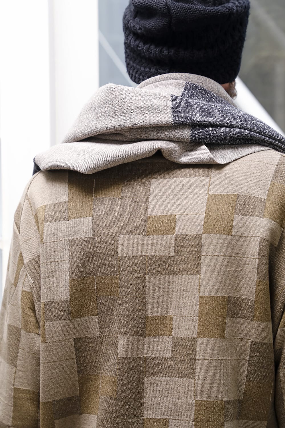 Jacquard stole merino wool