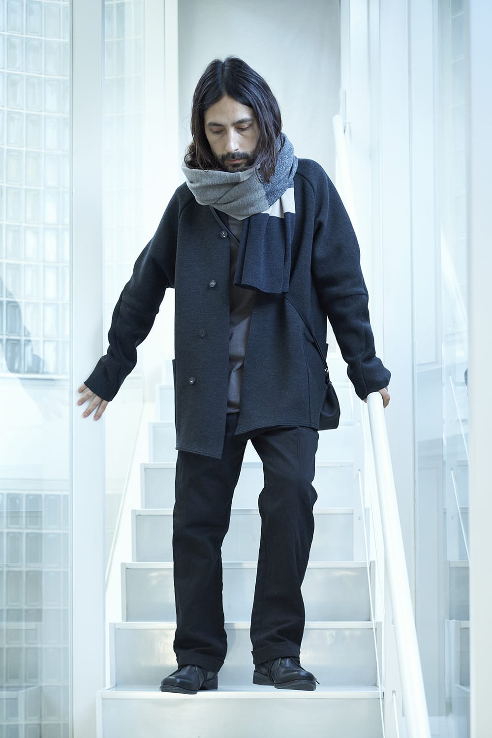 Jacquard stole merino wool