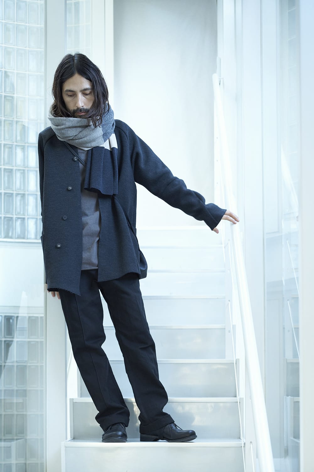 Jacquard stole merino wool