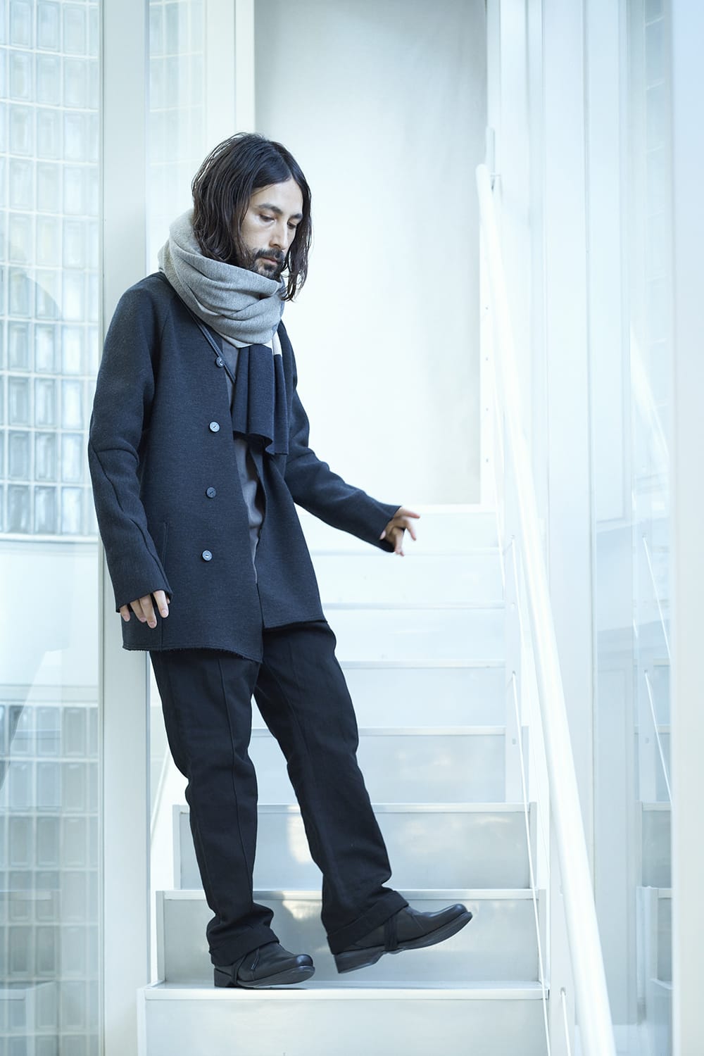 Jacquard stole merino wool