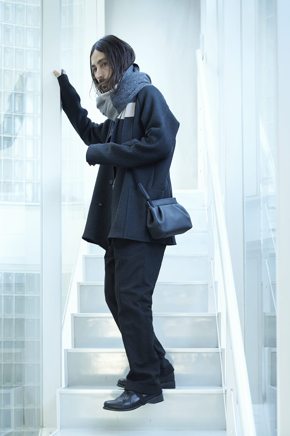 Jacquard stole merino wool