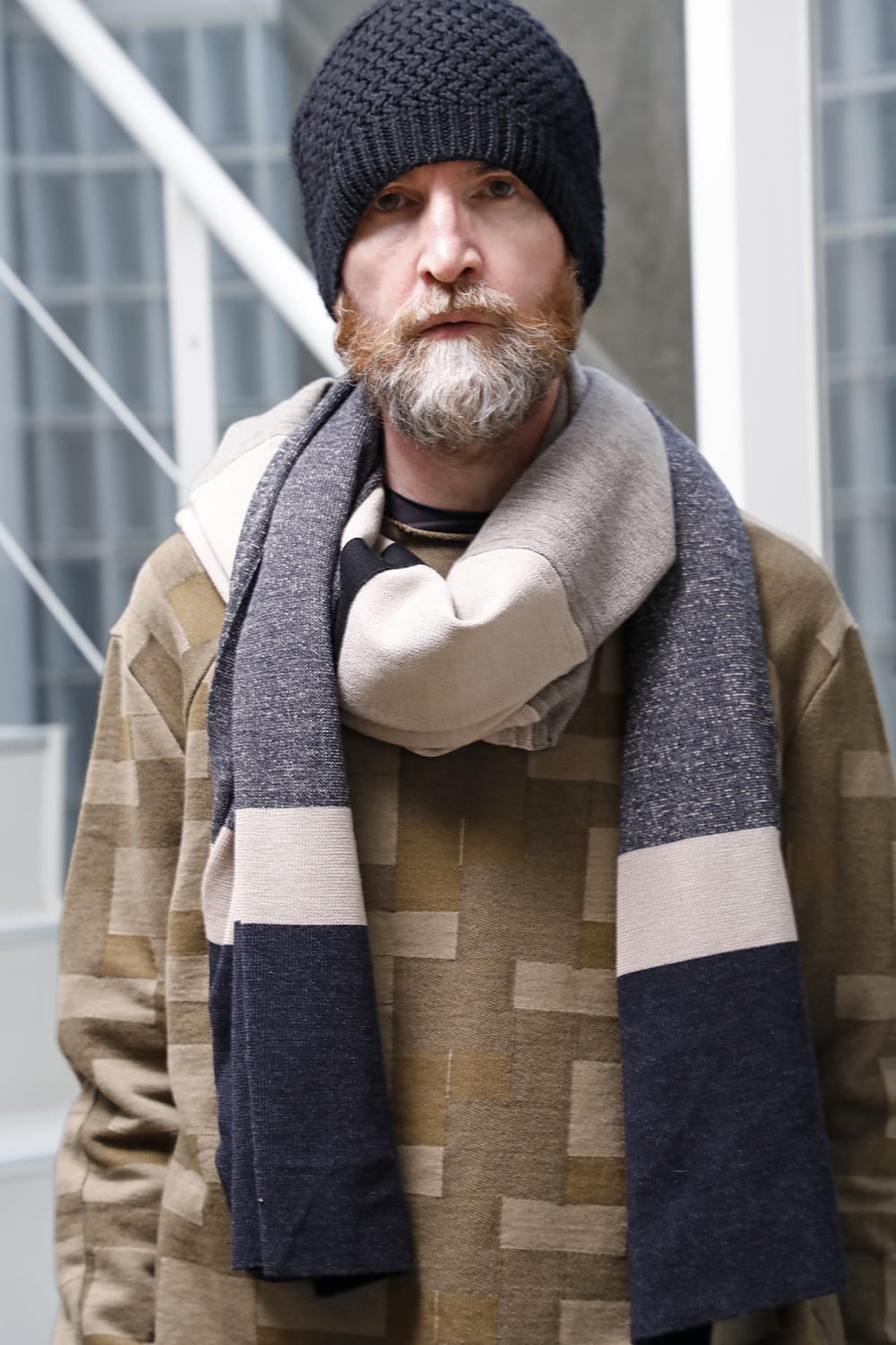 Jacquard stole merino wool