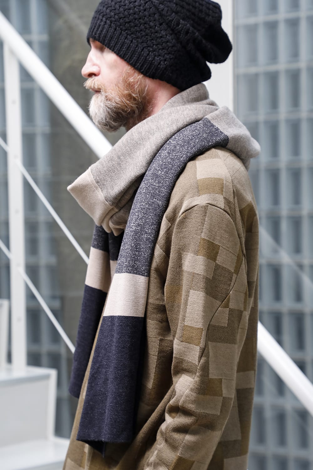 Jacquard stole merino wool