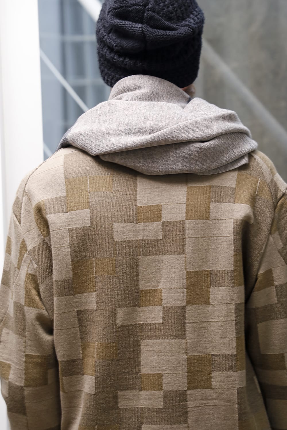 Jacquard stole merino wool