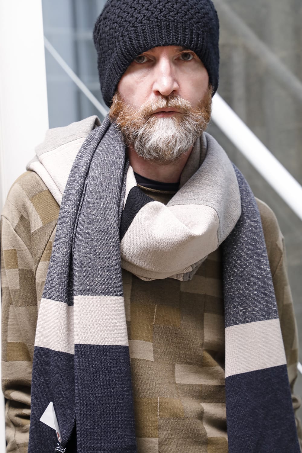 Jacquard stole merino wool