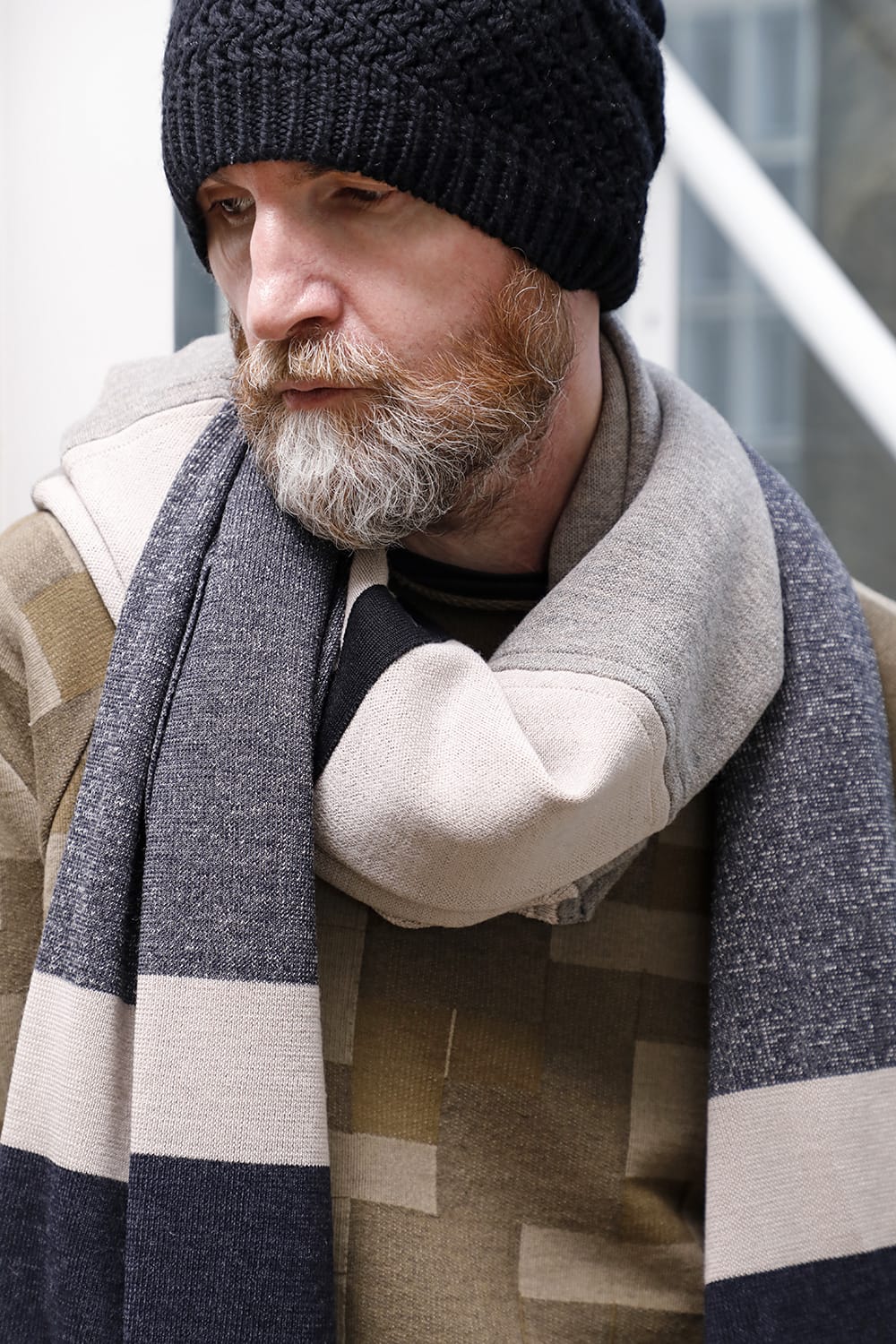 Jacquard stole merino wool