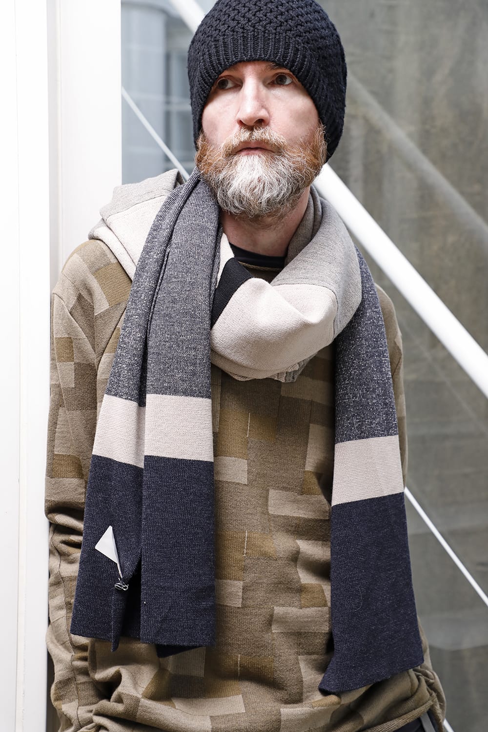 Jacquard stole merino wool