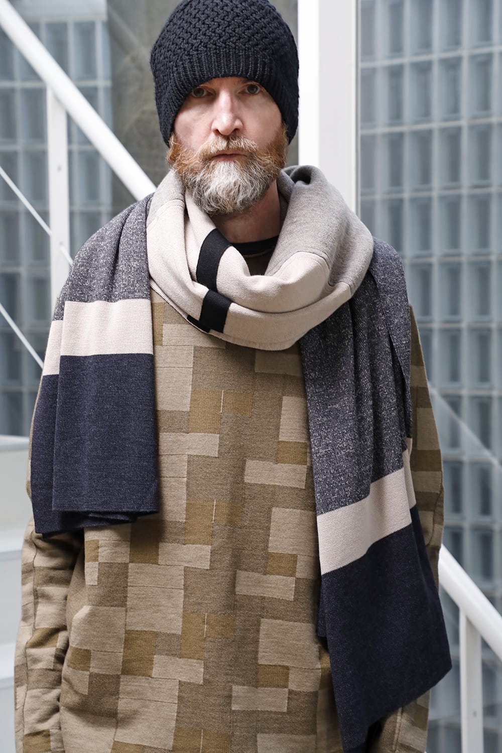 Jacquard stole merino wool