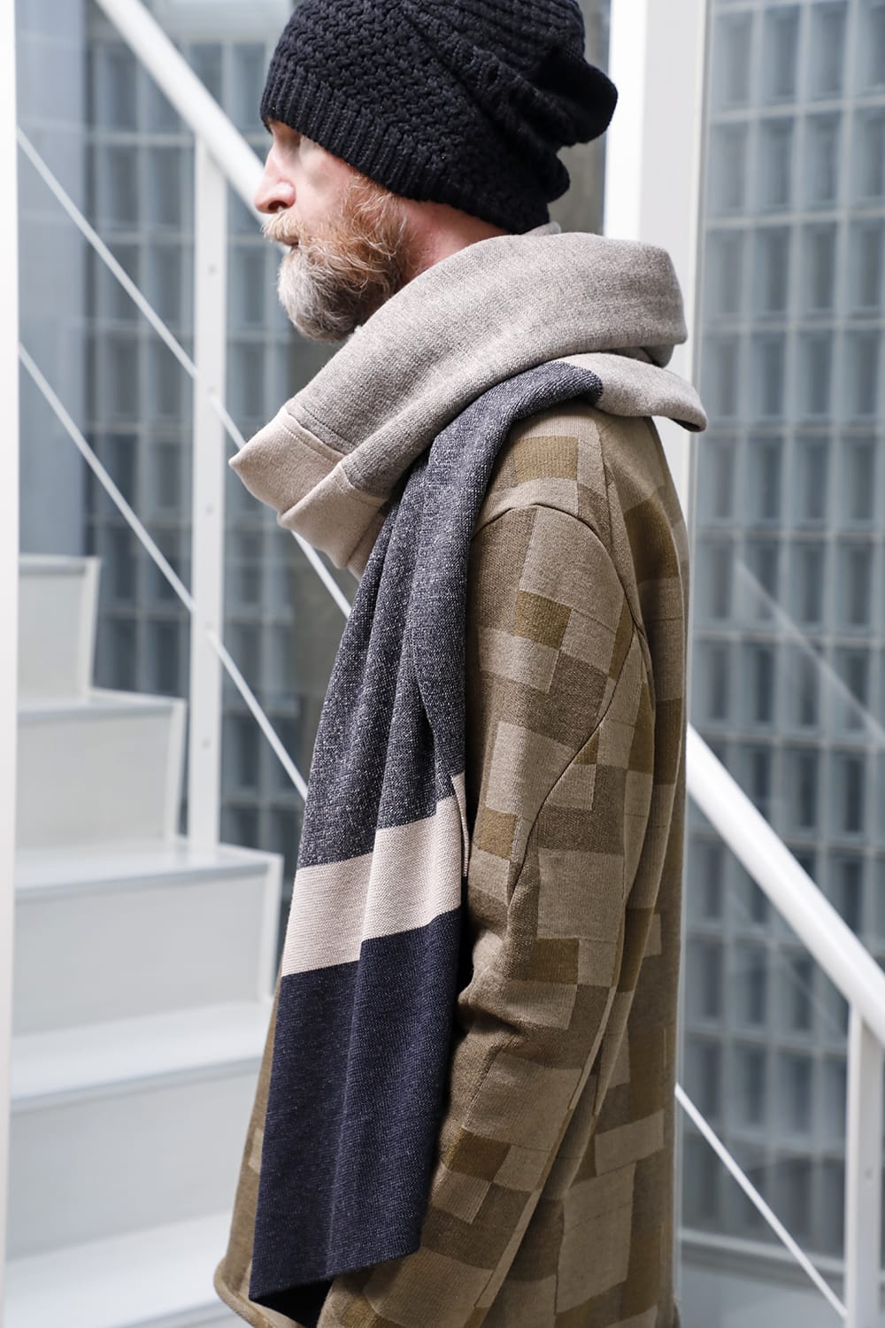 Jacquard stole merino wool