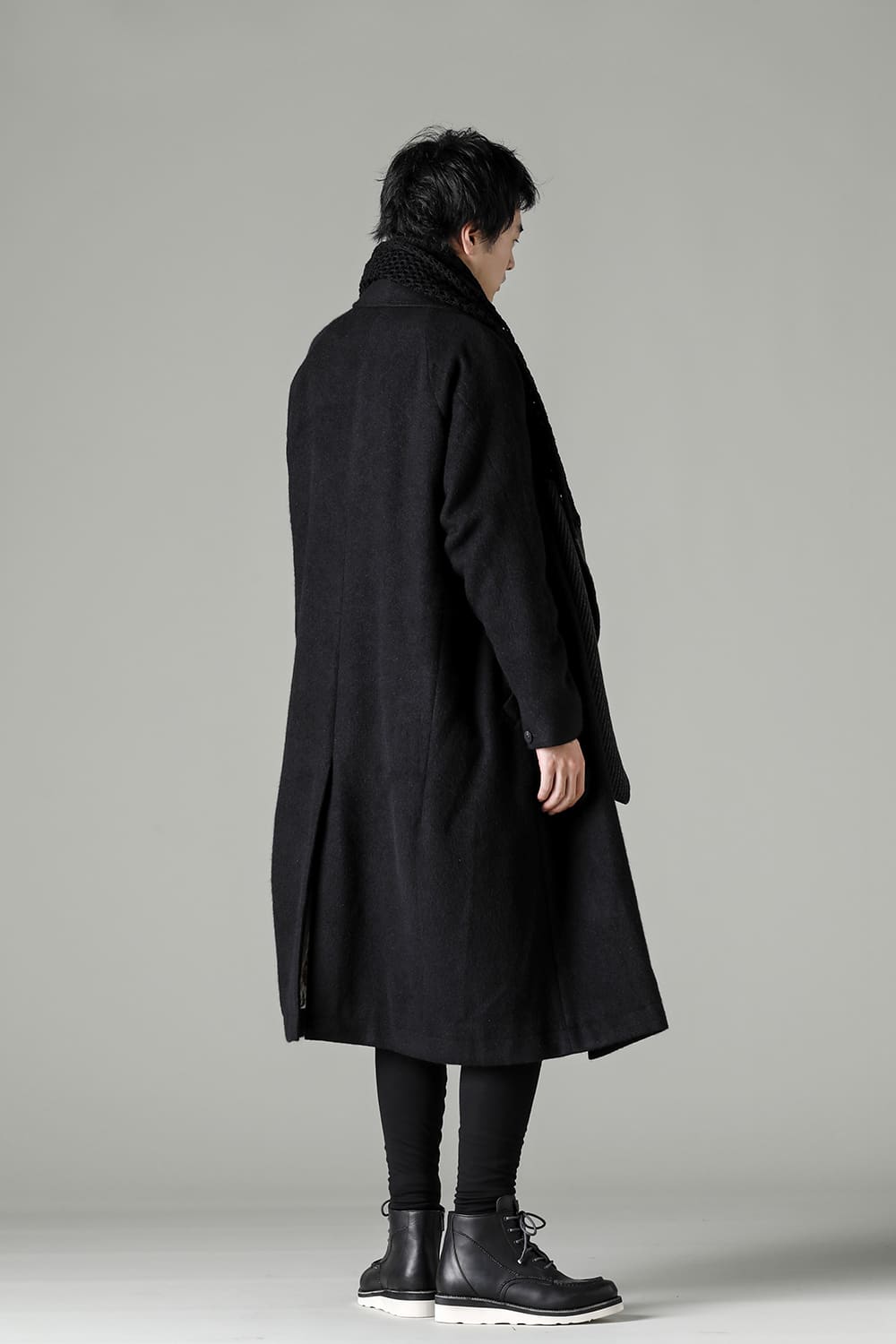 Patchwork stole merino wool / cotton Black