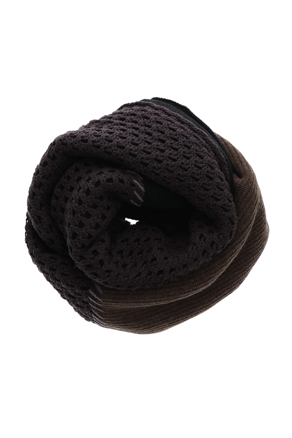 Patchwork stole Merino wool / Cotton Black Mix