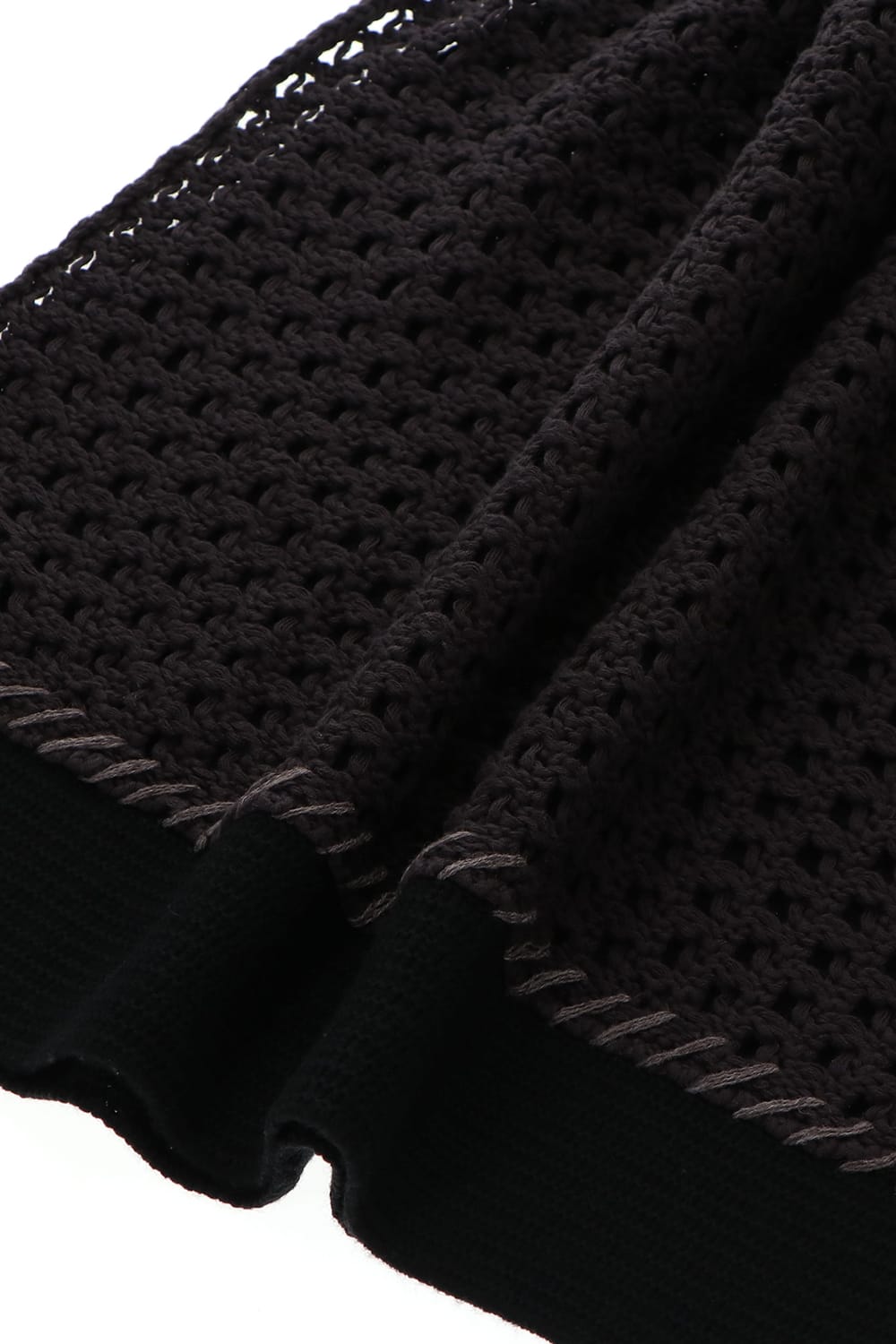 Patchwork stole Merino wool / Cotton Black Mix