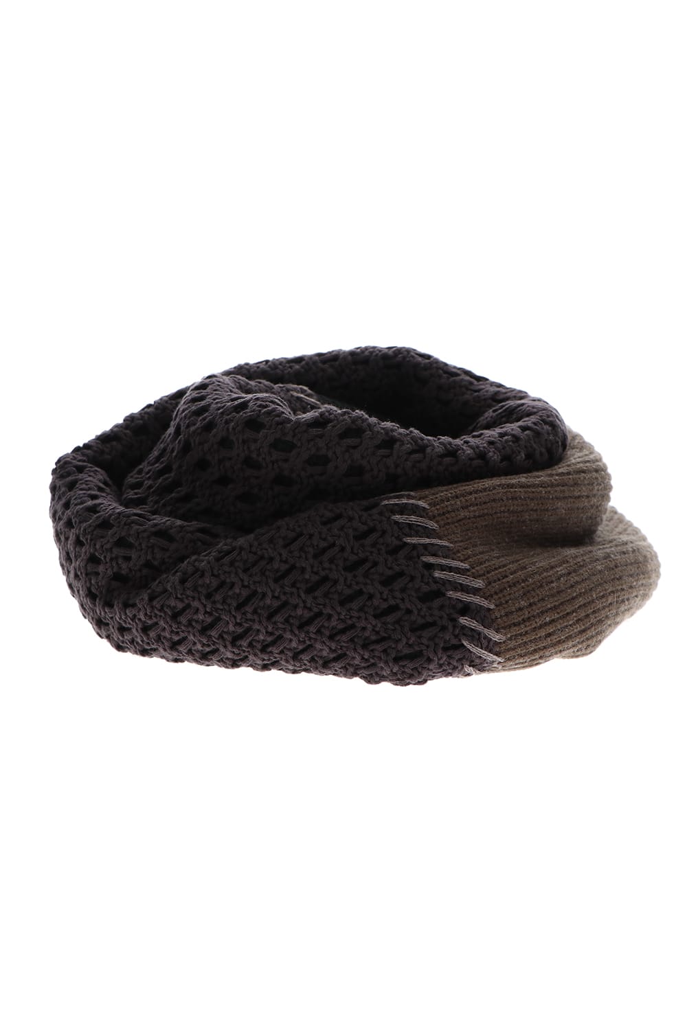 Patchwork stole Merino wool / Cotton Black Mix