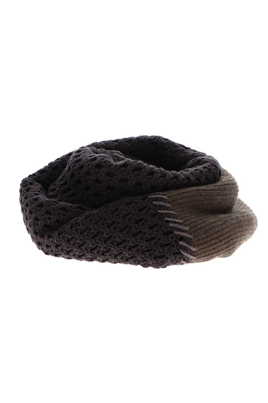 Patchwork stole Merino wool / Cotton Black Mix