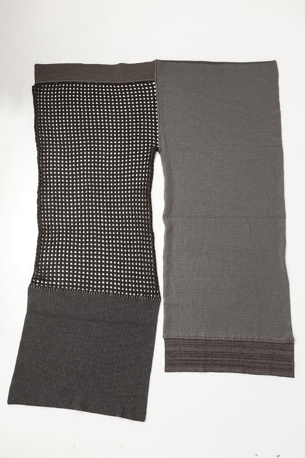 Patchwork stole merino wool / cotton Gray