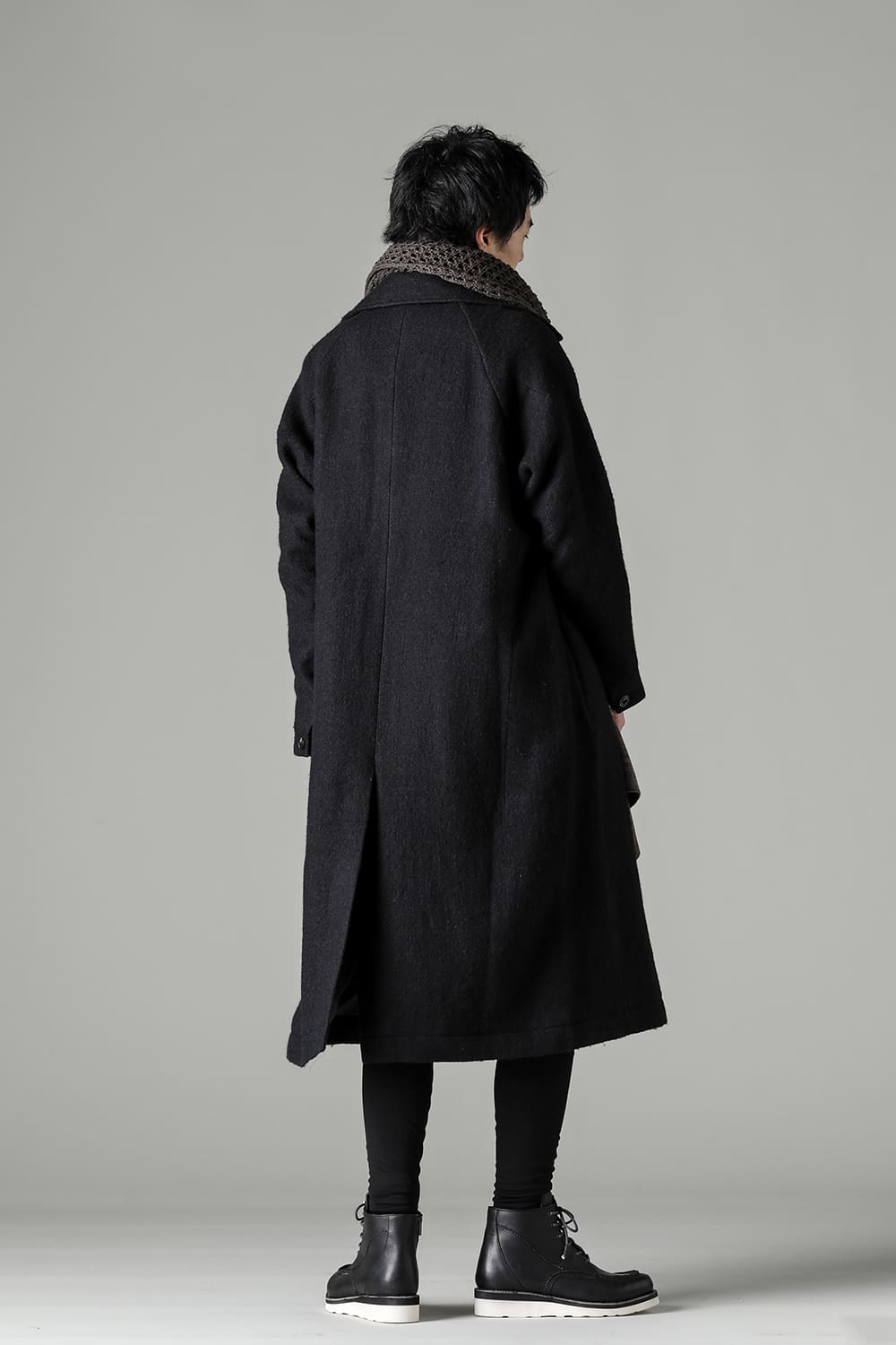 Patchwork stole merino wool / cotton Gray