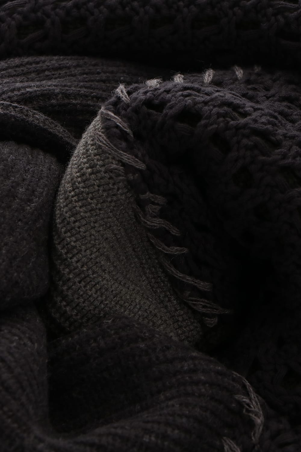 Patchwork stole Merino wool / Cotton Olive Mix