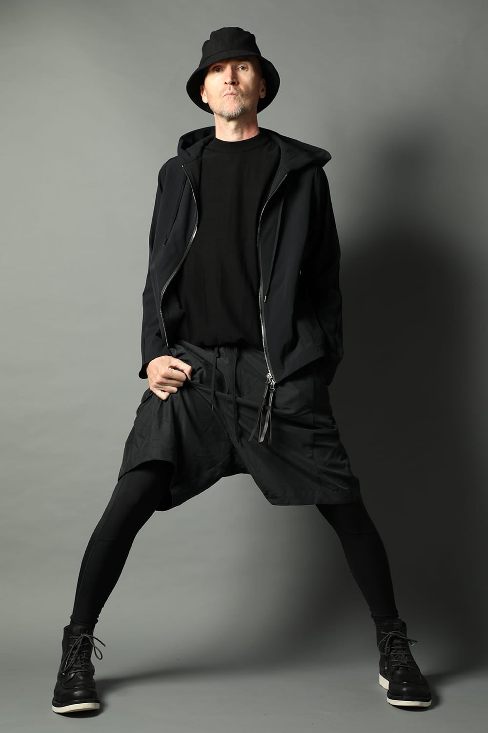 Hooded jacket merino wool jersey bonding