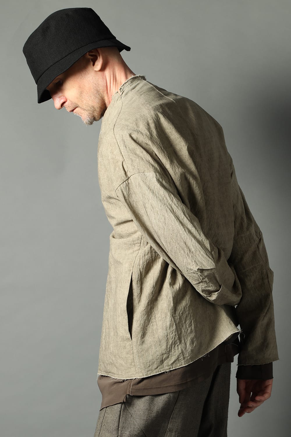 Jacket cotton / linen cold dyed