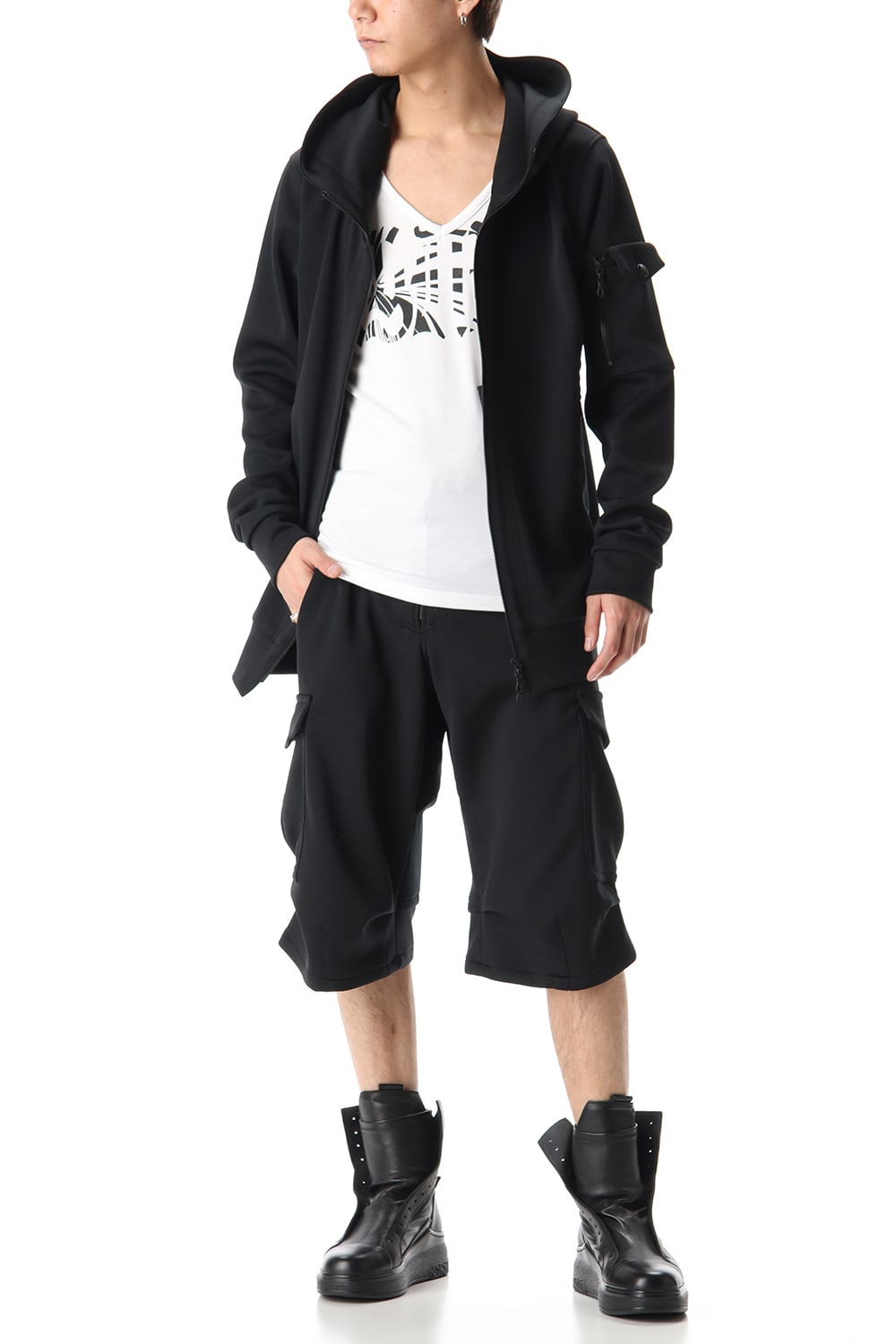 Hoodie Black x White Print