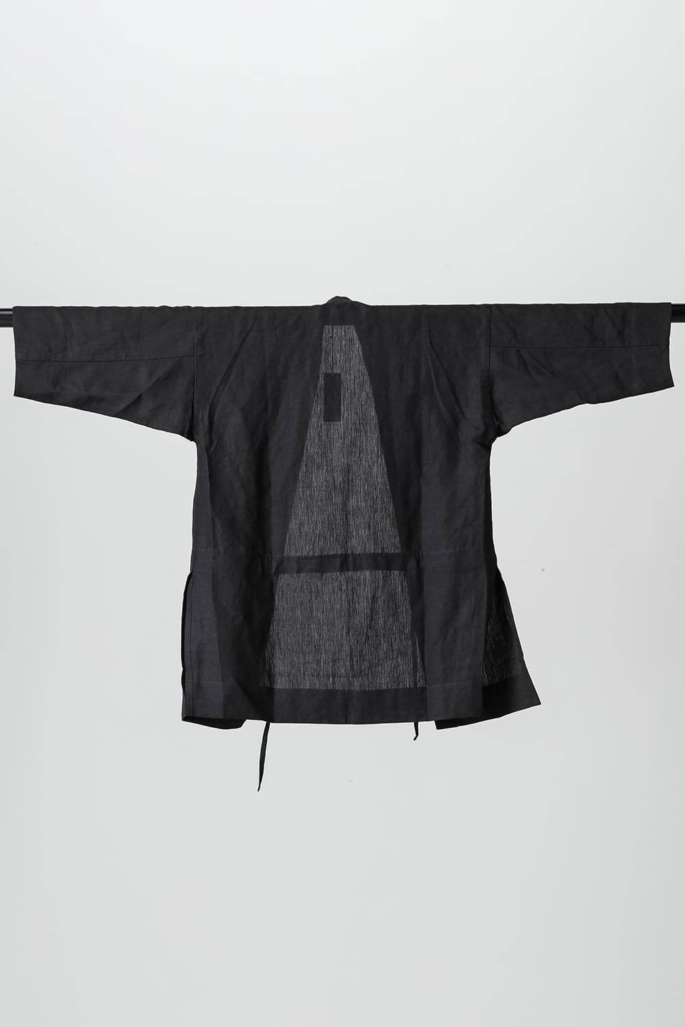 KIMONO#10  BLACK LINEN/PAPER CLOTH
