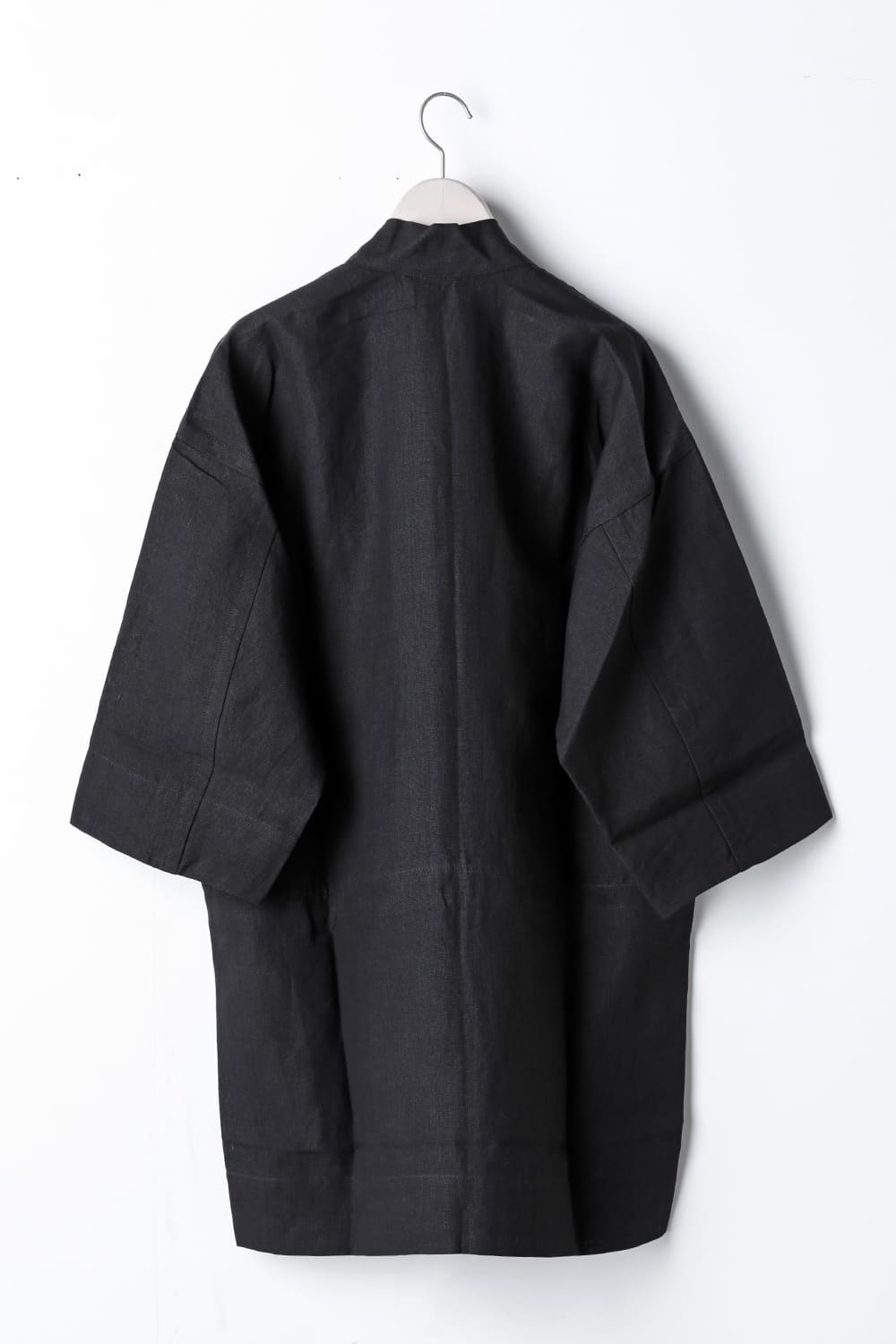 KIMONO#10  BLACK LINEN/PAPER CLOTH